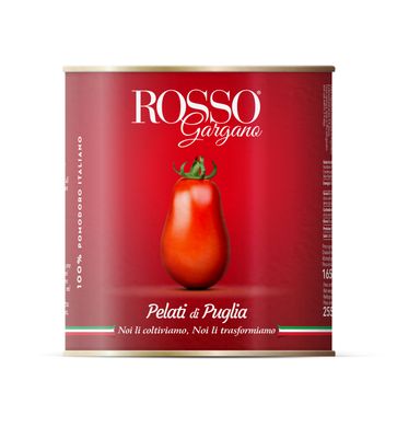 Томаты Rosso Gargano Pelati очищенные целые в собственном соку, 2.55 кг / 1,65 кг
